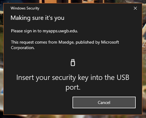 Okta Security Key Windows Insert Security Key Sign In
