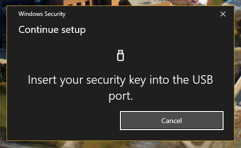 Okta Windows Security Key Setup Insert Key