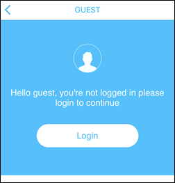 KMS Go "Guest" page. Click Log In.