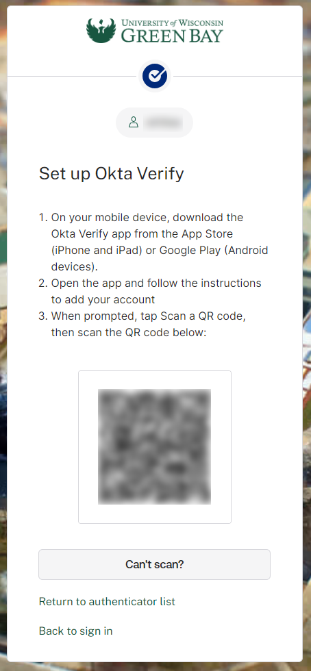Okta QR Page