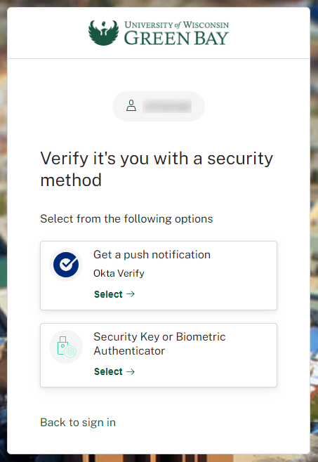 Okta Security Key Windows Select Security Method