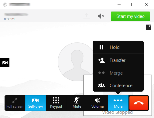 In-call Window with Conference Option