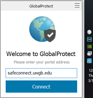 Screenshot of Welcome to GlobalProtect